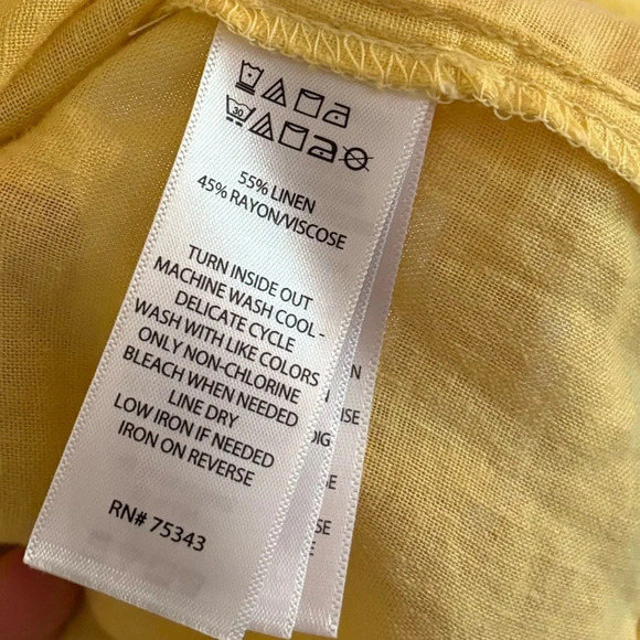 C&C California Linen Blend Mini Dress Yellow Size Medium - Picture 4 of 6